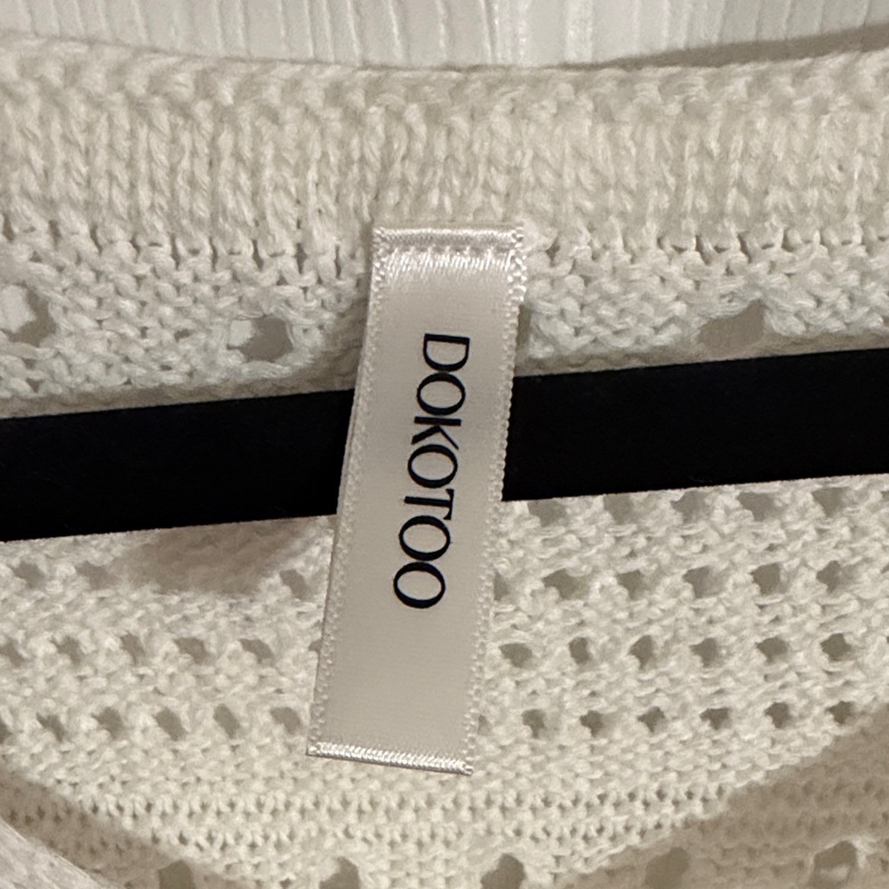 DOKOTOO Cream Crochet Knit Swimsuit Cover - Picture 2 of 5
